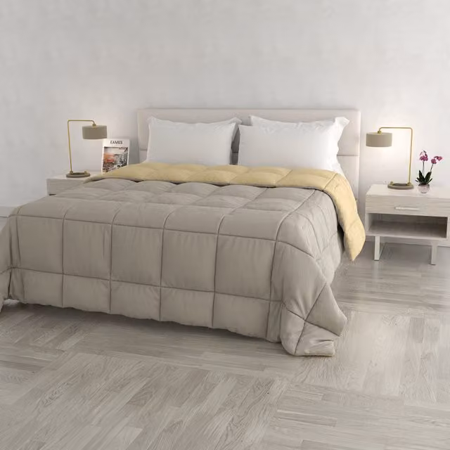 Trapunta Elegant matrimoniale double face grigio e panna Datex