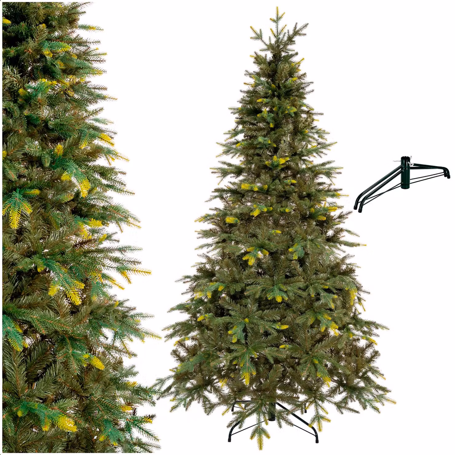 Albero di Natale artificiale Springos® Premium 220 cm | Abete rosso con rami fitti | Albero di Natale realistico con stabile supporto in metallo