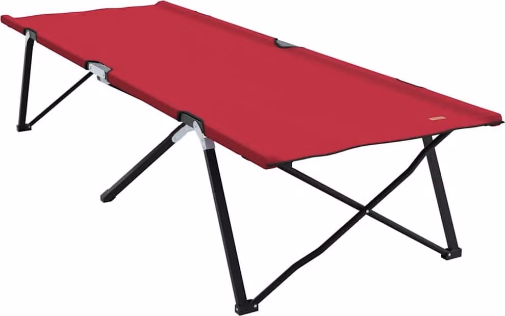 Letto da campeggio pieghevole Rosso 206 x 76 x 74 cm