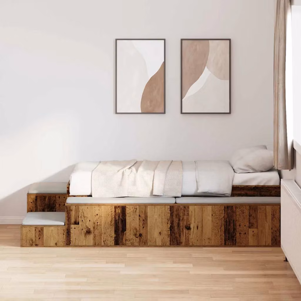 vidaXL Struttura letto con contenitore a sollevamento in legno di pino marrone per adulti 70 x 190 cm