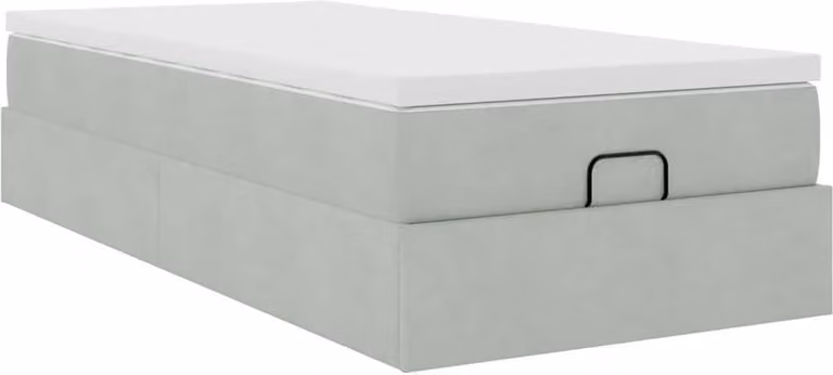 Struttura Letto Pouf con Materasso 90x200 cm in Velluto