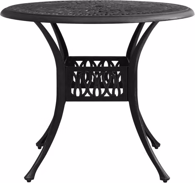 Tavolo da Giardino Nero 90x90x74 cm in Alluminio Pressofuso 315586