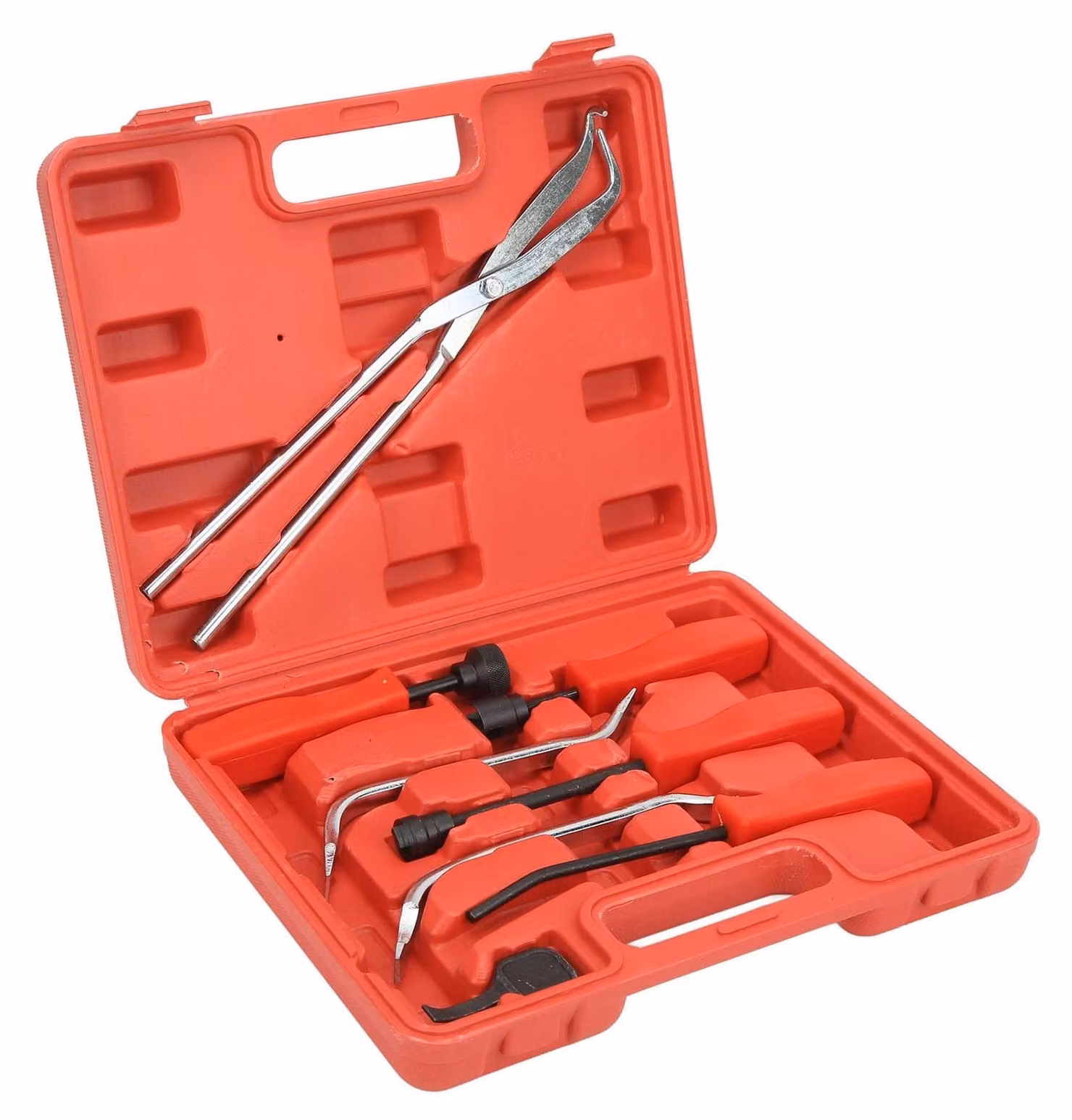 Kit di riparazione per pinze freno, ergonomico - Set da 8 pezzi - Accessorio universale - Acciaio resistente - Include scatola di stoccaggio - Per la manutenzione - Set di strumenti per freni