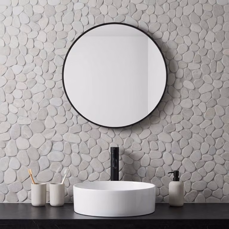 Piastrelle in pietra naturale vidaXL effetto pietra beige e grigio per bagno, cucina e giardino, L/P: 30 x 30 cm
