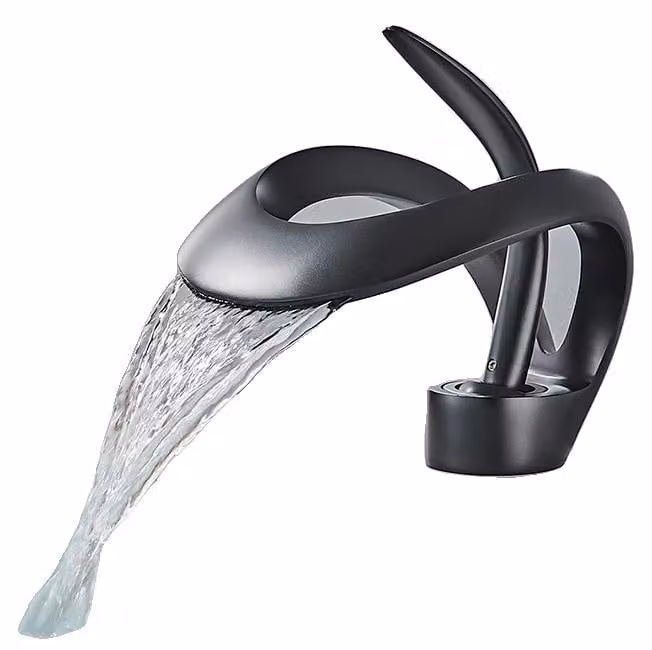 Rubinetto per lavabo, monocomando, montaggio su piano, nero opaco