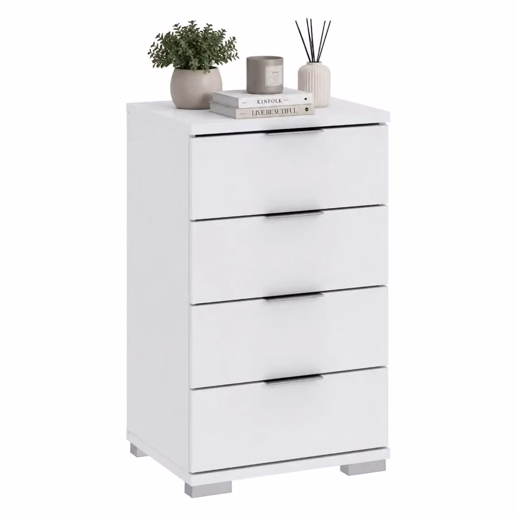 Cassettiera DMORA moderna in MDF bianco L/P/H: 46 x 42 x 79 cm – 2