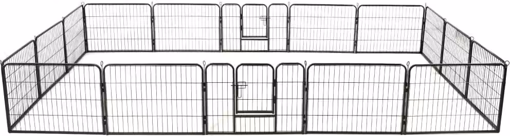 The Living Store Box per cani 16 pannelli in acciaio 60x80 cm nero