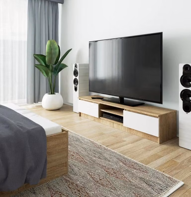 Mobile TV YMARIN - rovere sonoma / bianco