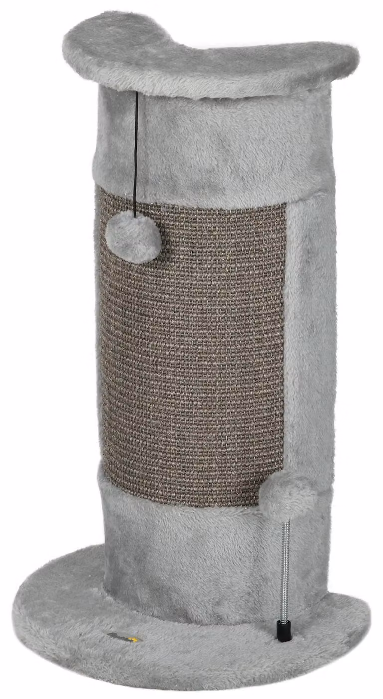 PawHut Tiragraffi a colonna, tiragraffi per gatti da 58 cm, tiragraffi con palla