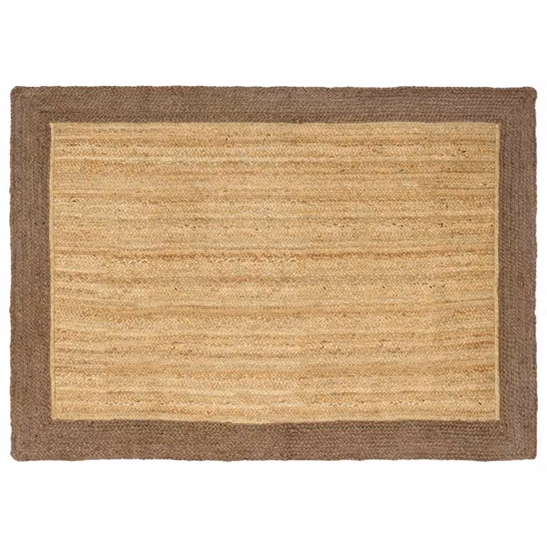 Tappeto da area moderno in juta vidaXL Grigio e Beige L: 120 cm, P: 170 cm