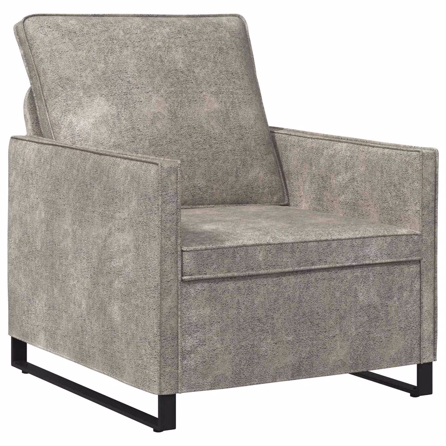vidaXL Divano Singolo Grigio con Braccioli e Struttura in Metallo L: 70 cm, P: 81 cm, H: 82 cm