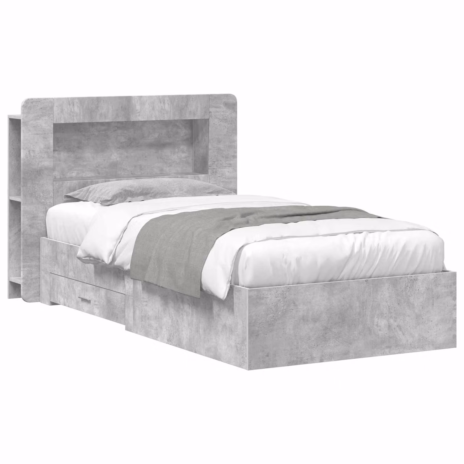 vidaXL Telaio del letto moderno con cassetti in legno MDF Grigio, L 190 x P 140 x H 93,5 cm
