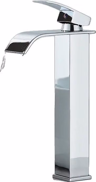 Rubinetto per lavabo, struttura in ottone, comando monocomando, cromato Alto