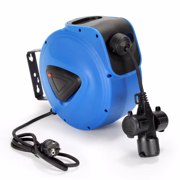 Jayseuw avvolgicavo automatico 20m + 1,5m avvolgicavo girevole a 180° Fori singoli Protezione contro il surriscaldamento Spina di sicurezza
