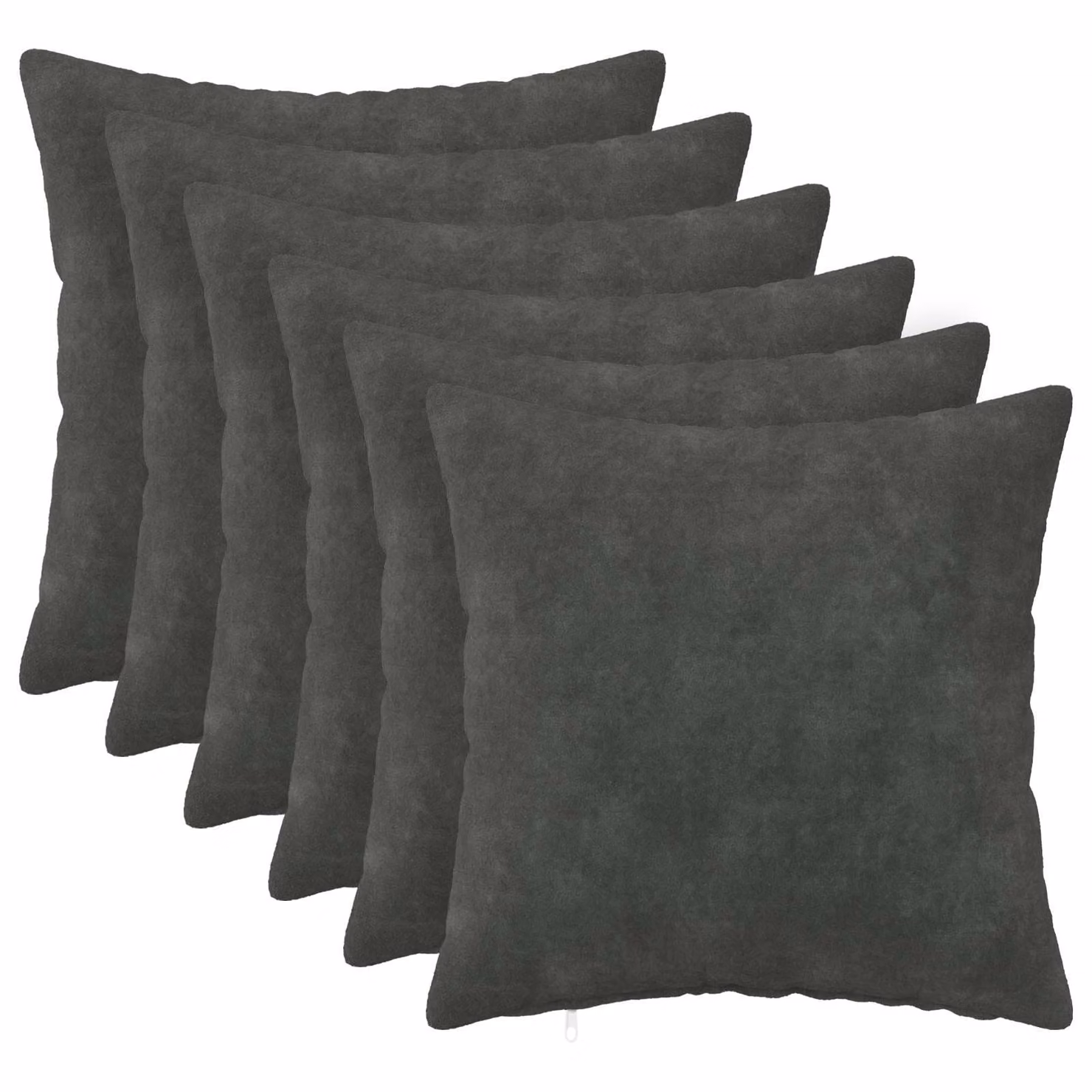 Set di 6 cuscini vidaXL HEERLEN in microfibra antracite, L/P/H: 45 x 45 x 45 cm