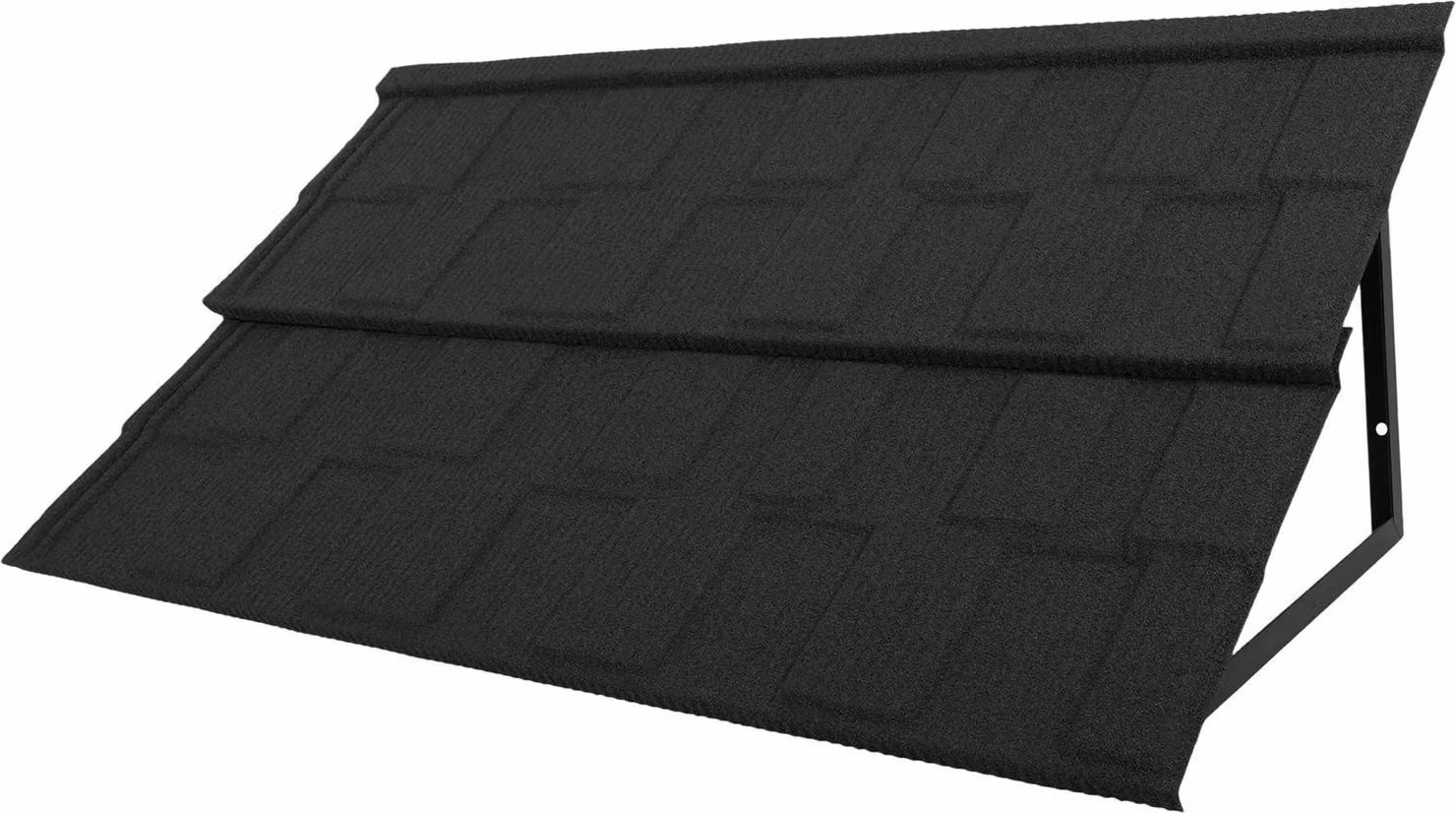 Tettoia per porta/finestra - Tettoia in metallo 134 x 42 cm - Impermeabile Protezione dalla pioggia e dal sole - Profilo a tegola - Lamiera da 0,4 mm - Nero