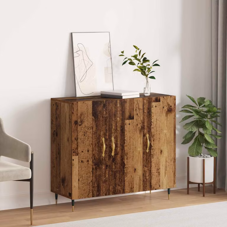 Credenza moderna vidaXL in legno ingegnerizzato marrone L: 90 cm, P: 34 cm, H: 80 cm