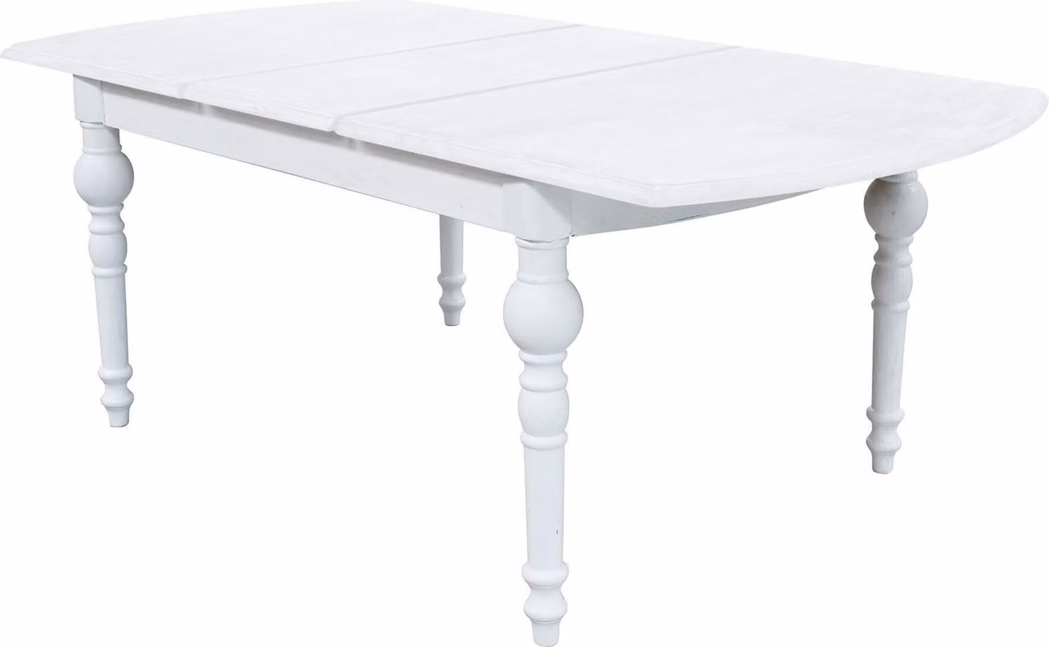 Milani Home - tavolo da pranzo allungabile in legno massiccio, bianco, 150 x 100 cm