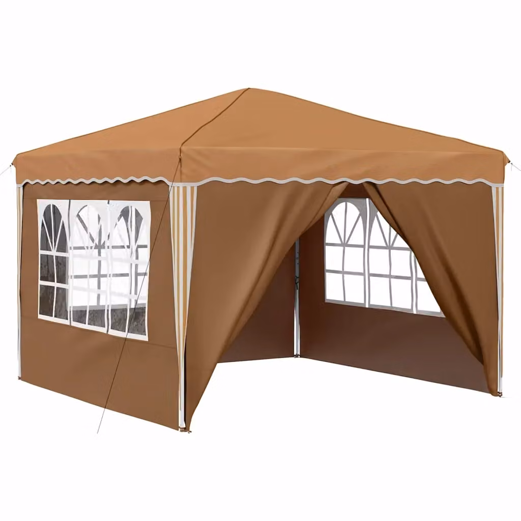 Gazebo pop-up per feste DESIGN IN, colore beige, L/P/H: 288 x 288 x 245 cm – 2