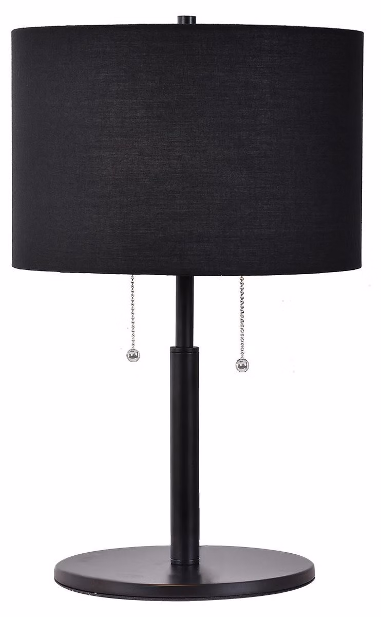 Lampada da tavolo con paralume FOGO nera 2xE27x15W in metallo, dimensioni: 51x30x30 cm, IP20, Light Prestige