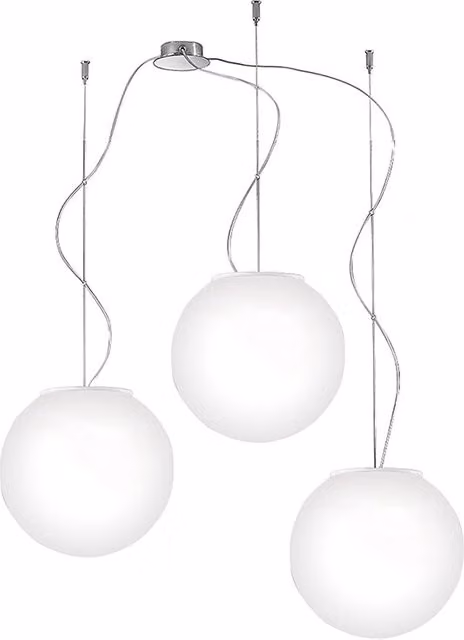 Sospensione Multipla 3 Elementi Emily Rossini Group - Vetro Satinato Bianco, 20cm x3, Attacco E27 IP20, Soluzione di Design Creativa