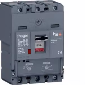 Interruttore di potenza Hager h3+P160 TM 3x125 A 25 kA HHS125DC