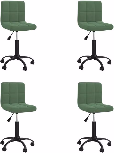 Sedie da Pranzo Girevoli 4 pz Verde Scuro in Velluto