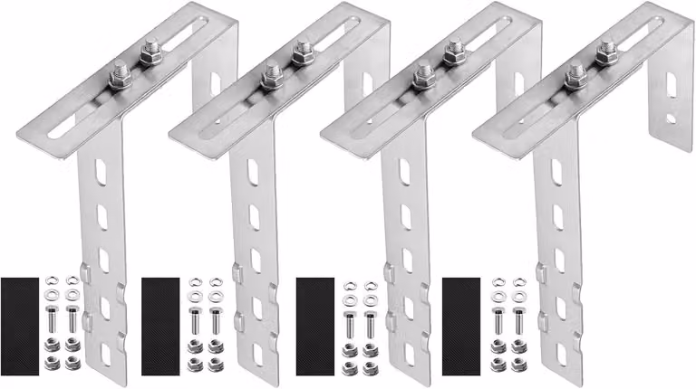 Set di 4 supporti solari regolabili in acciaio inossidabile 304, adatti per balconi