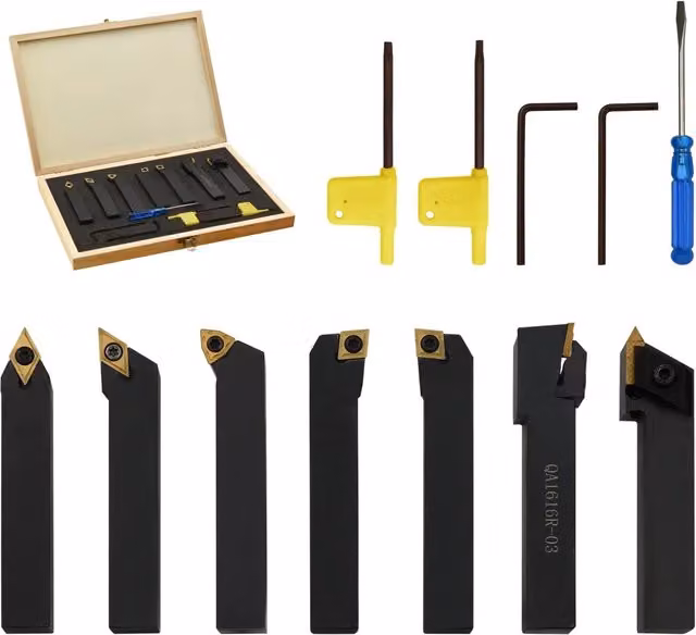 Set di Utensili Indicizzabili per Tornitura 12 pz 16x16mm 100mm 146719