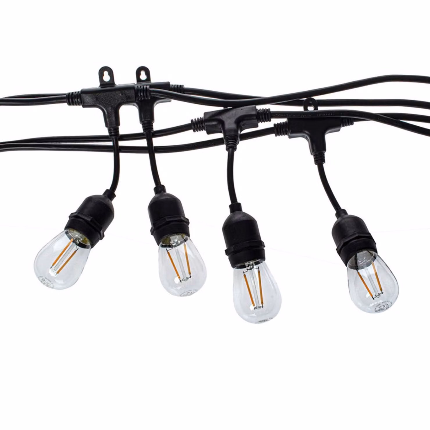 Catena luminosa per esterni Garlanda, nera, IP44, 10 m, a luci. Girlanda Eko-Light, Nero, Plastica, Giovanile