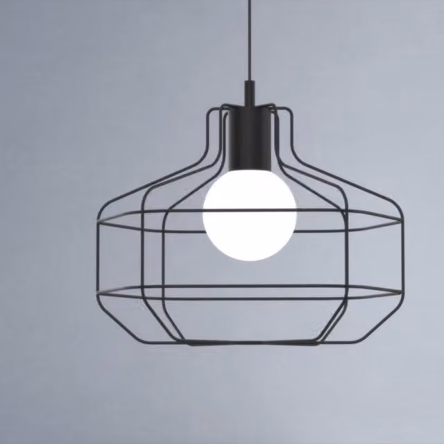 Lampadario a sospensione moderno MILOOX in metallo nero con paralume bianco e attacco E27