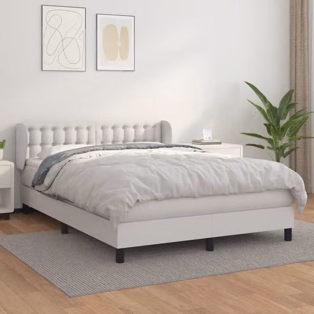 Giroletto a Molle con Materasso Bianco 140x200 cm in Similpelle 3127314