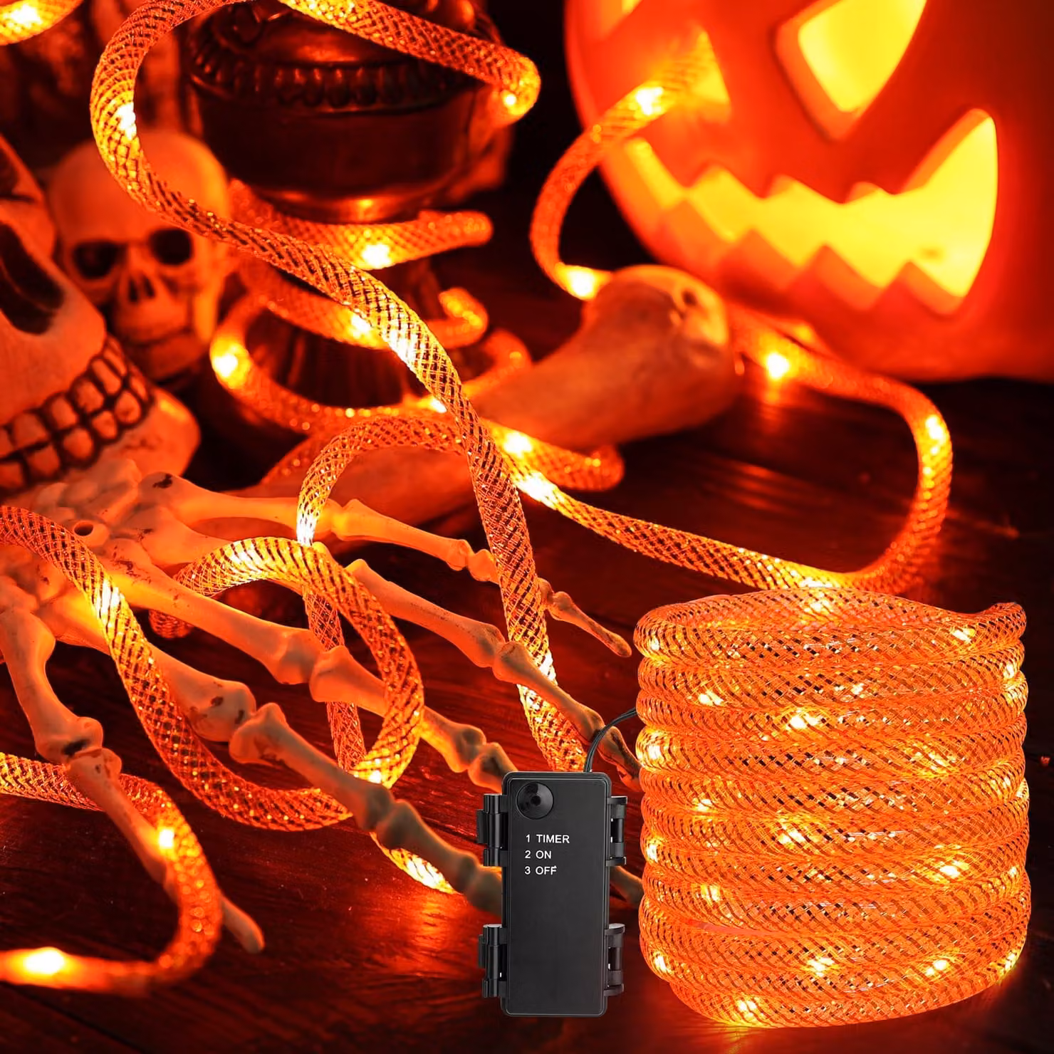 Catena luminosa LED viola con 36 luci, lunghezza 3 metri, alimentazione a batteria e timer integrato