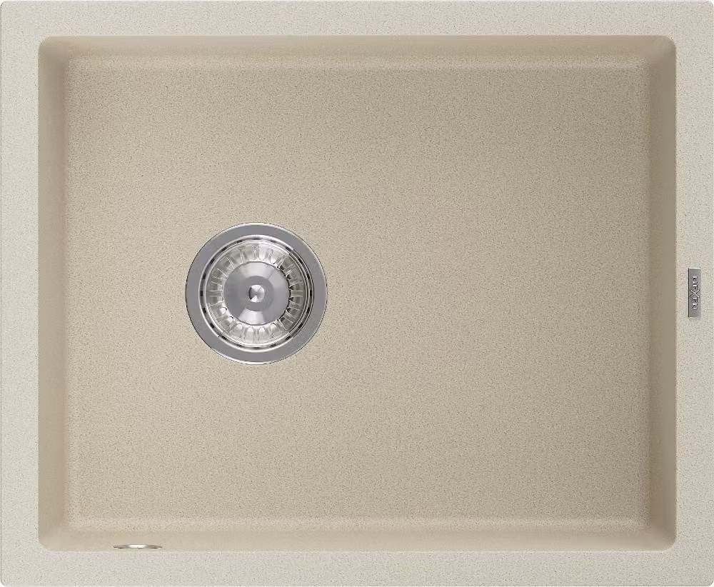 Mexen Pedro lavello da cucina in granito 1-vasca 560 x 460 mm, beige, sifone cromato - 6508561000-69