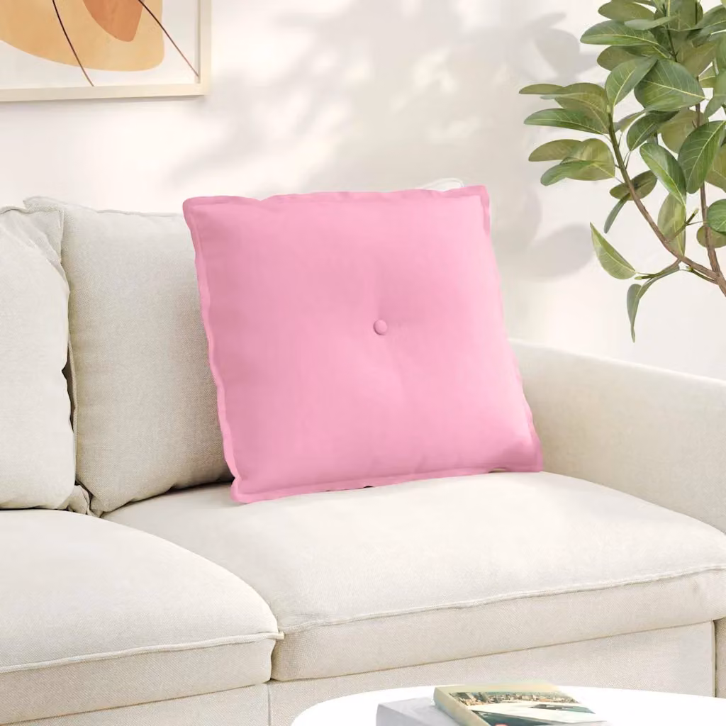 Cuscino per schiena vidaXL rosa in tessuto di poliestere L 60 cm x P 19 cm x H 50 cm