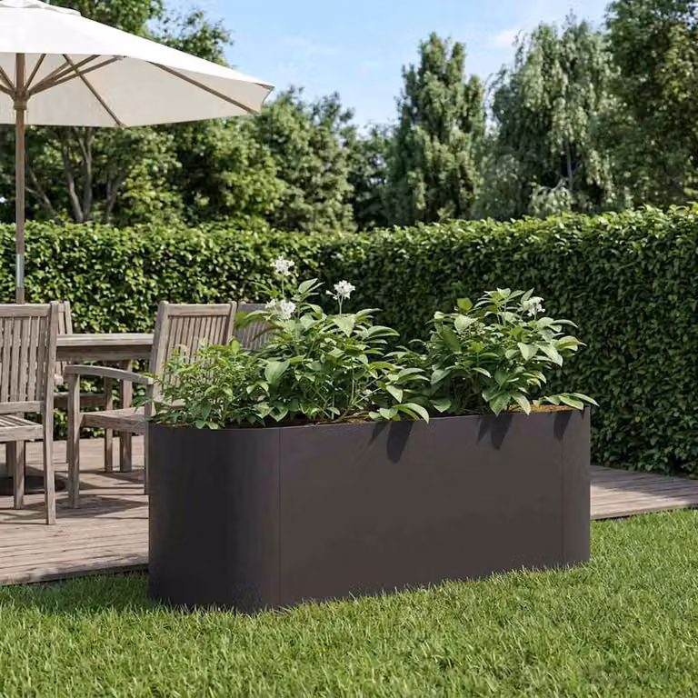 Letto rialzato da giardino vidaXL in acciaio nero L/P/H: 120 x 40 x 40 cm