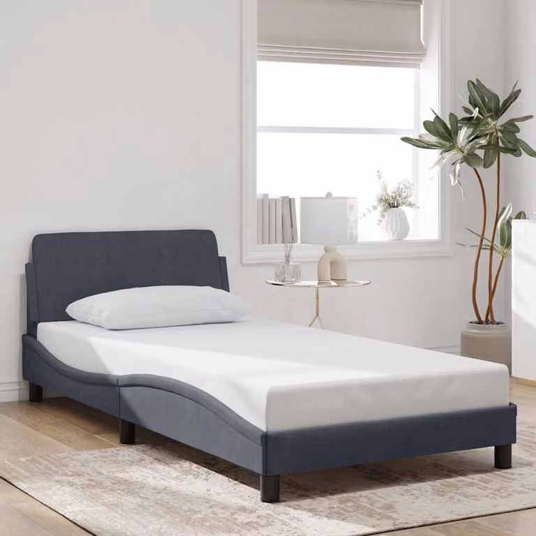 Giroletto Dover vidaXL in Velluto Grigio per Adulti L/P/H: 218 x 100 x 74,5 cm