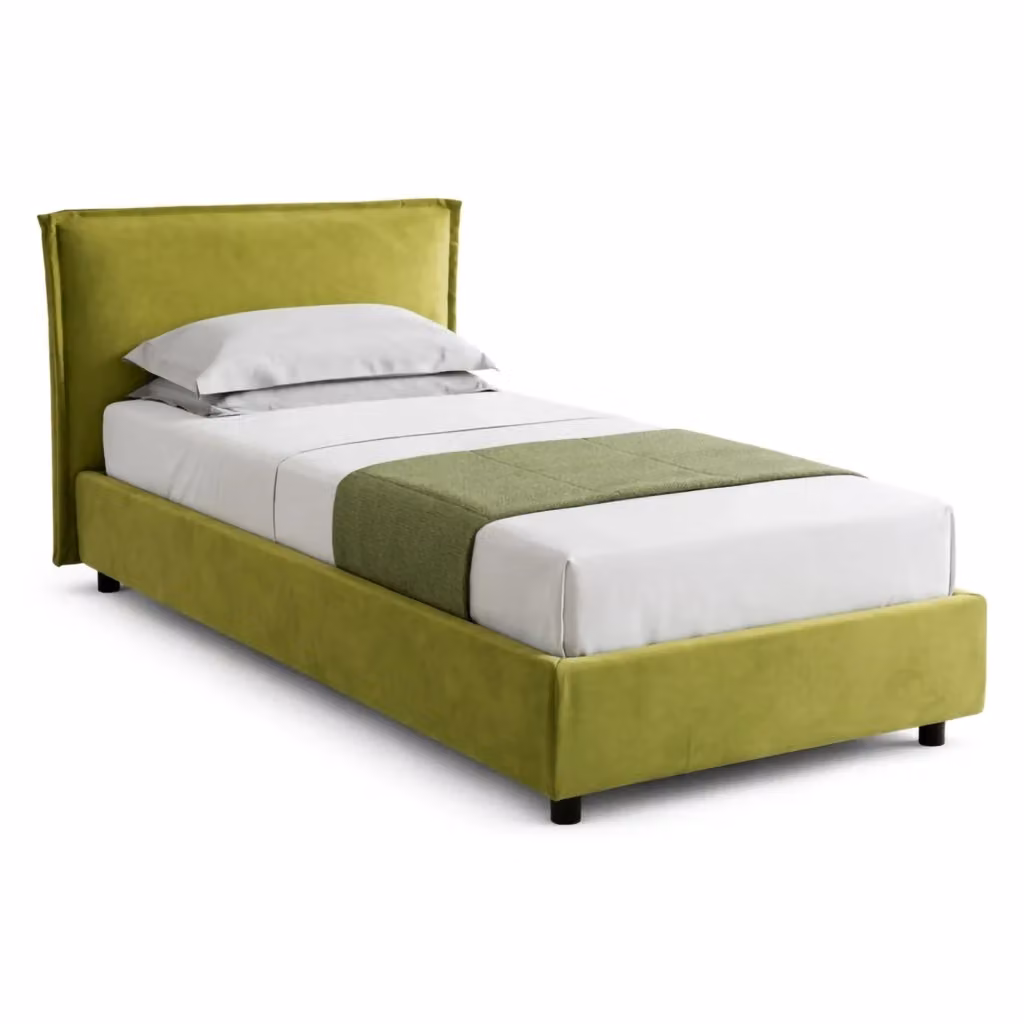 Letto Singolo Bruino DMORA con Cassetti, Verde e Nero, L/P/H: 80 x 200 cm – 2