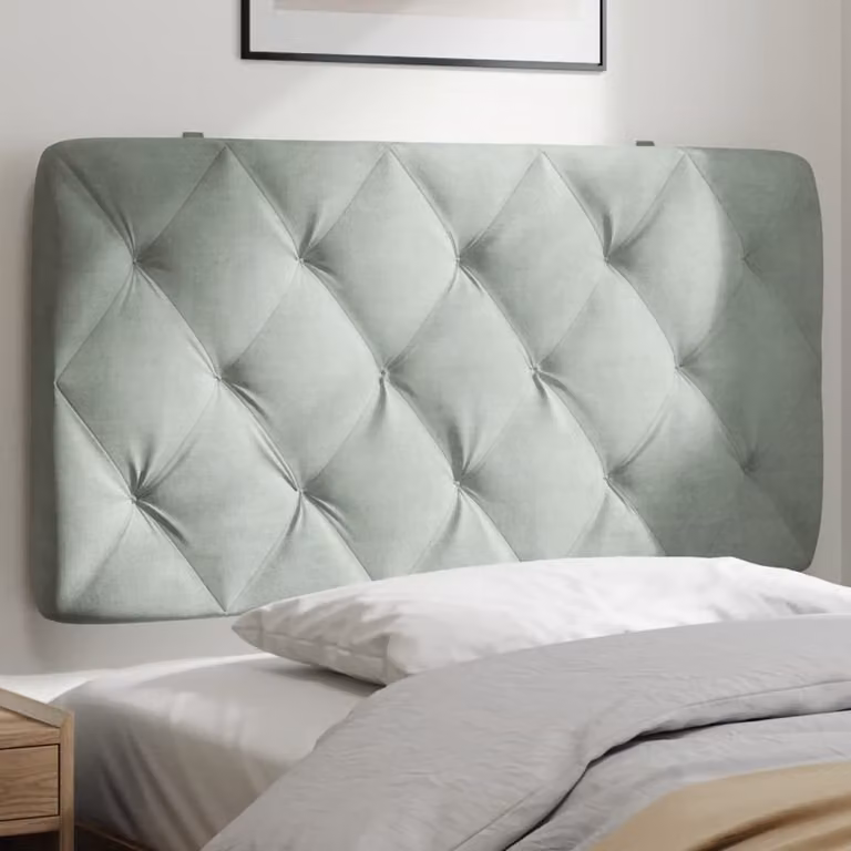 Cuscino testiera vidaXL in velluto grigio chiaro, Larghezza: 100 cm