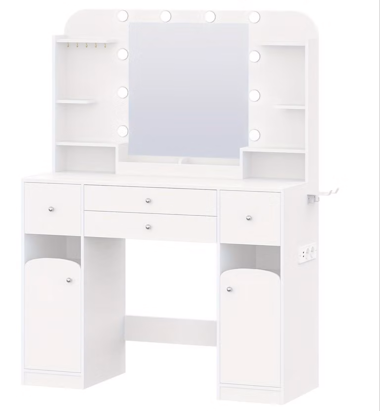 Tavolino da trucco - Tavolino per il trucco - Comodino da trucco - Tavolino per cosmetici - Tavolino per il trucco - Con illuminazione a LED