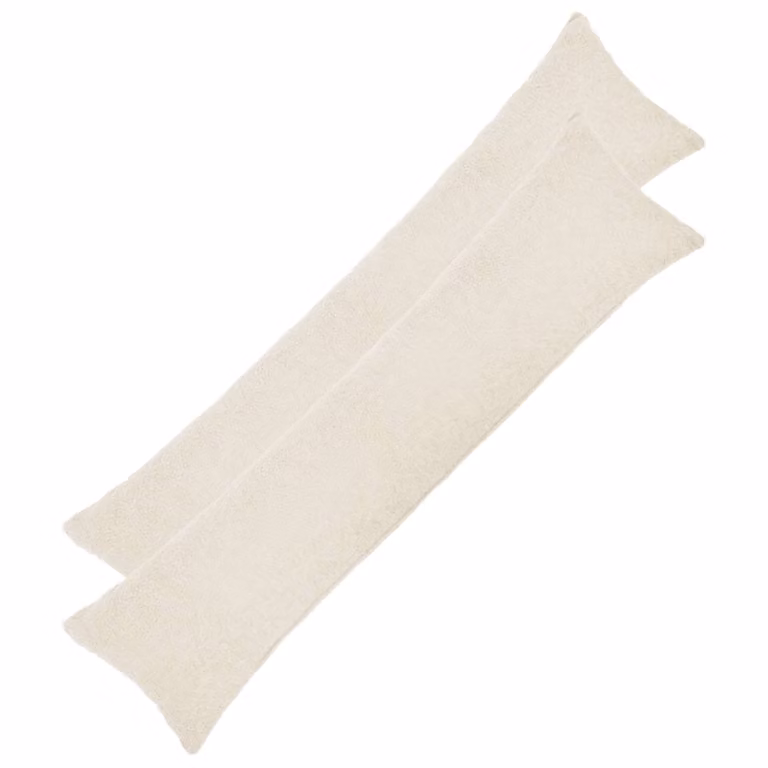Set di 2 federe vidaXL HEERLEN color beige in tessuto bouclé, L 145 cm x L 40 cm