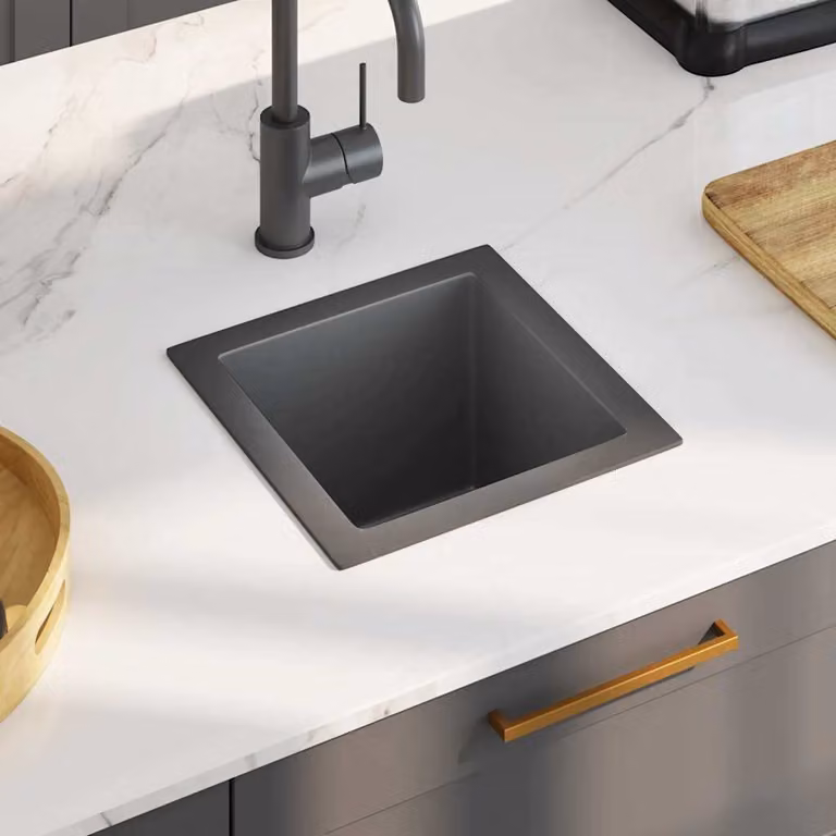 Lavello da cucina vidaXL in acciaio inox nero L/P/H: 30 x 30 x 20 cm