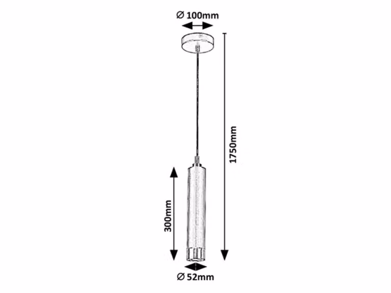 Rabalux 5076 Lampada a sospensione 1 faretto Zircon, GU10, nero-argento, rotonda, minimalista, ø52 mm
