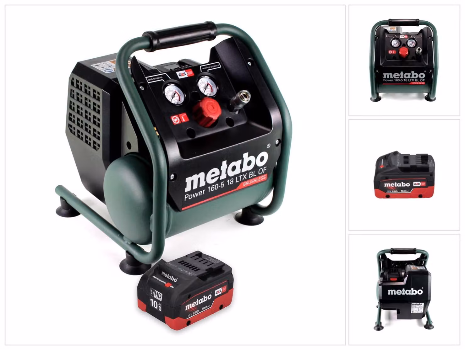 Metabo Power 160-5 18 LTX BL OF Compressore a batteria 18 V 8,0 bar Brushless + 1x batteria 10,0 Ah - senza caricabatterie