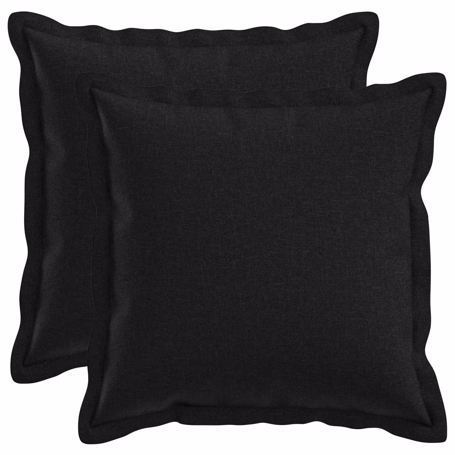Set di 2 cuscini quadrati vidaXL HOUTEN in lino nero, L/P/H: 45 x 45 x 45 cm