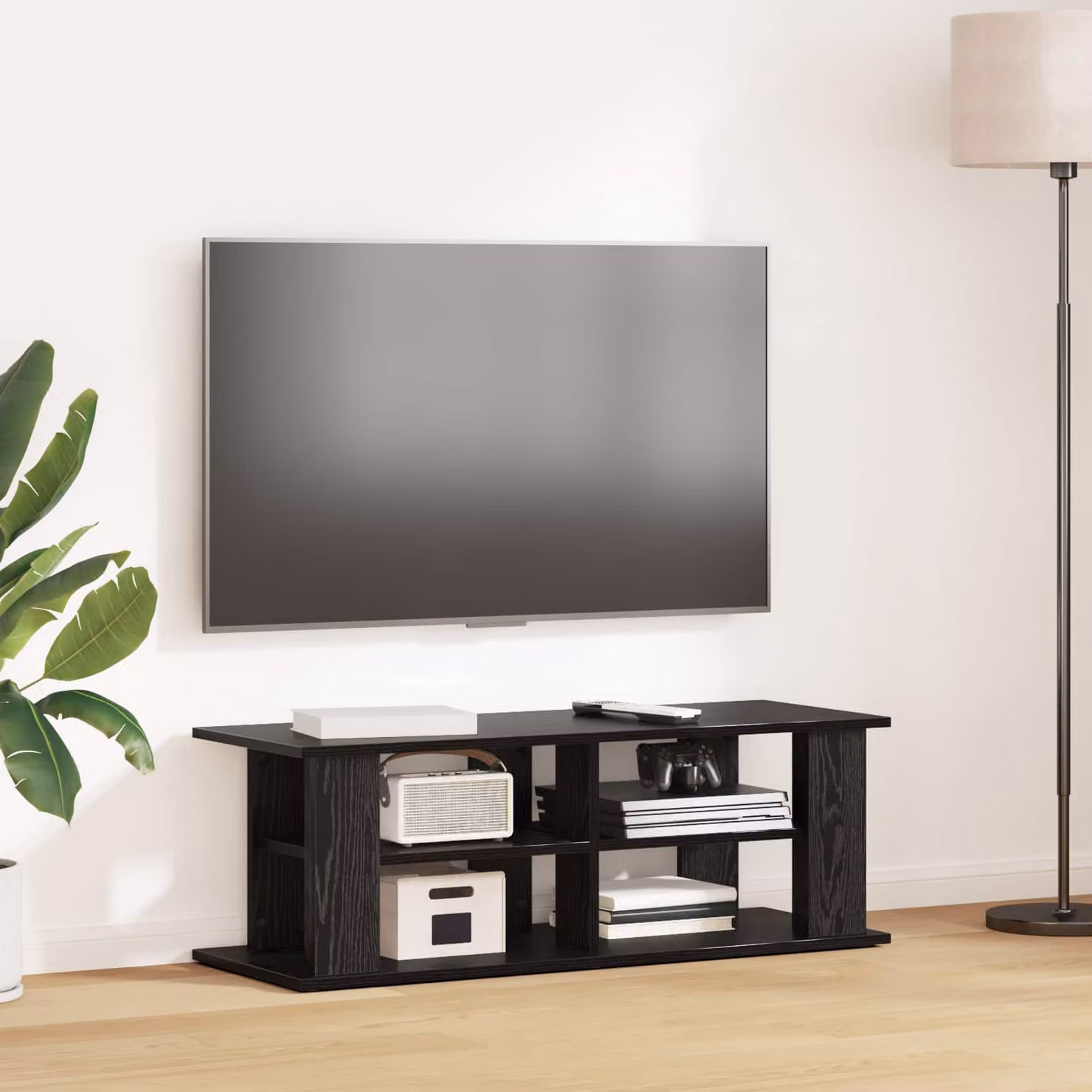 vidaXL Supporto TV moderno in MDF colore nero L 96 cm x P 35 cm x H 33,5 cm