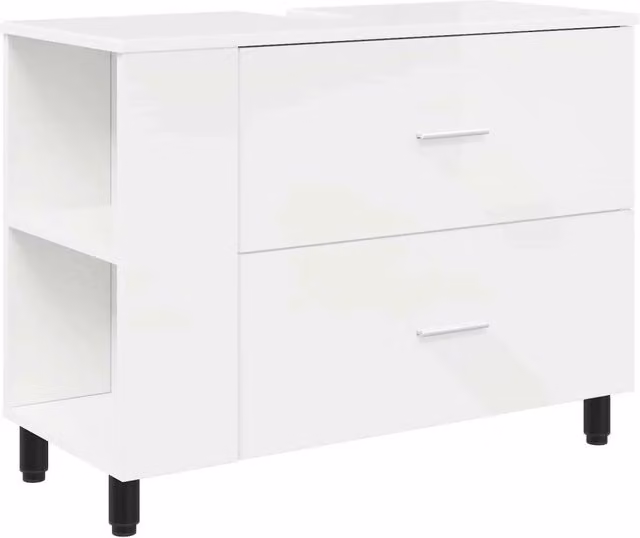 Mobiletto da Bagno | Armadio da bagno Bianco Lucido 80 x 35 x 60 cm