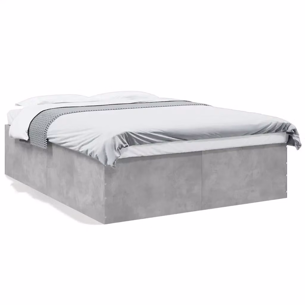 Letto con giroletto vidaXL in legno multistrato grigio, L/P/H: 150 x 200 x 30 cm – 2