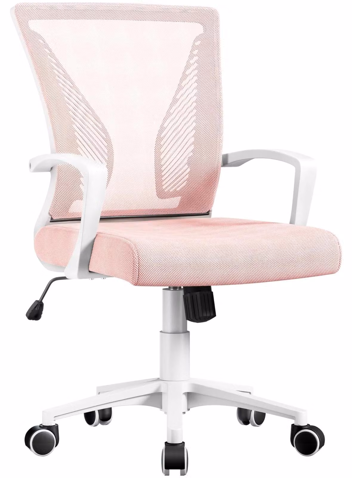 Sedia da ufficio ergonomica - Rete traspirante - Altezza regolabile 35-45 cm - Reclinabile 90-120 gradi - Rosa - Fino a 136 kg