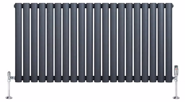Radiatore di design - 600x1200 mm - Forma ovale - Grigio antracite opaco